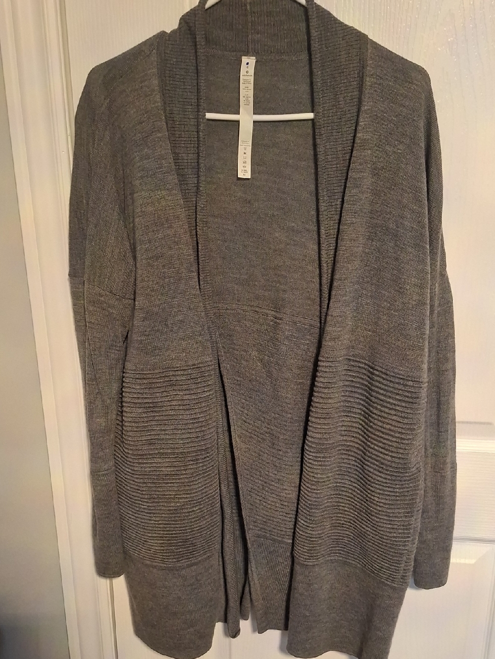 lululemon athletica Gray‎ Open-Front Ribbed-Pocket Cardigan